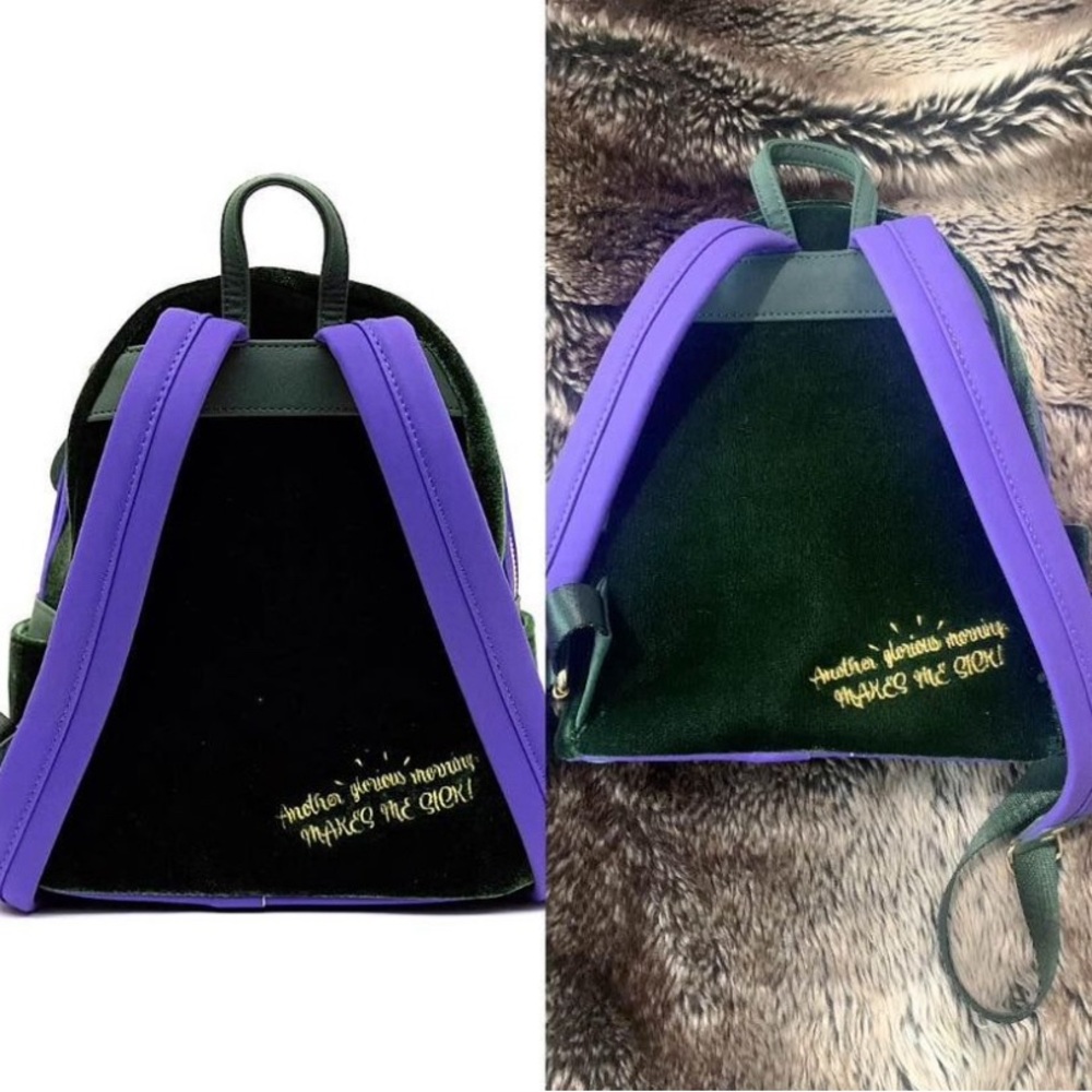 Loungefly Pristine Disney Hocus Pocus Winnie Velour Backpack-LIKE NEW - Picture 4 of 10